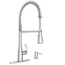 Load image into Gallery viewer, Moen Essie Chrome One-Handle High Arc Pre-Rinse Spring Pulldown Kitchen Faucet with Power Clean, 87814