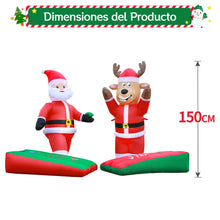 Load image into Gallery viewer, 2 * 5FT Christmas Inflatables Cornhole, Santa Claus and Reindeer Play Cornhole Blow up Giant Yard Decoration, Outdoor Built-in LED Lights Party Lawn Holiday Winter Decor Outside