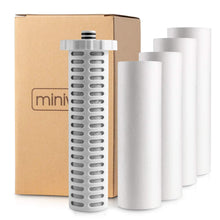 Load image into Gallery viewer, Miniwell Shower Filter 720-Plus with replaceable cartridges, shower head filter with Double Filters, remove 99% chlorine (z-Replacement-4+1 Filters)