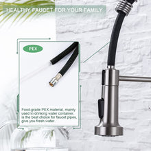 Load image into Gallery viewer, WEWE Kitchen Faucets, Commercial Brushed Nickel Stainless Steel Pull Down Sprayer Single Hole Single Handle RV Farmhouse Laundry Outdoor Faucet for Kitchen Sink, llaves para fregaderos de cocina