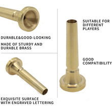 Load image into Gallery viewer, Cheerock 1 Pcs Gold Plated Bugle, Brass Cavalry Trumpet Bugle Horn, Brass Bugle Instruments with Bag & Gloves for Military Orchestra and Festival Atmosphere Performances