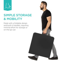 Load image into Gallery viewer, Best Choice Products 4ft Plastic Folding Table, Indoor Outdoor Heavy Duty Portable w/Handle, Lock for Picnic, Party, Camping - Black