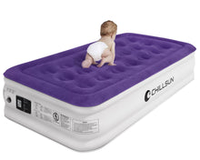 Load image into Gallery viewer, CHILLSUN Twin Air Mattress Inflatable Airbed with Built in Pump, 3 Mins Quick Self-Inflation, Comfortable Top Surface Blow Up Bed for Home Portable Camping Travel, 75x39x18'', 550 lb MAX