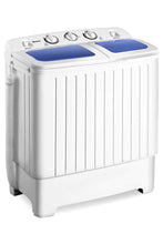 Load image into Gallery viewer, Giantex Portable Mini Compact Twin Tub Washing Machine 20lbs Washer Spain Spinner Portable Washing Machine, Blue+ White