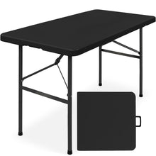 Load image into Gallery viewer, Best Choice Products 4ft Plastic Folding Table, Indoor Outdoor Heavy Duty Portable w/Handle, Lock for Picnic, Party, Camping - Black