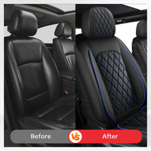 Load image into Gallery viewer, MIROZO Seat Covers Full Set,Waterproof Faux Leather Seat Covers Automotive Seat Covers Car Seat Protector for SUV Pick-up Truck Sedan,Anti-Slip Driver Seat Cover Universal Fit (Black and Blue)