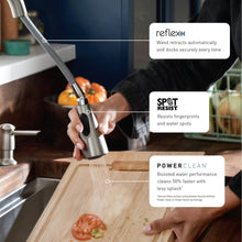 Load image into Gallery viewer, Moen Essie Spot Resist Stainless Pull-Down Sprayer Kitchen Faucet Set with Soap Dispenser - Upgrade Your Kitchen Sink with a Modern Pull Down Spray Head, 87014SRS