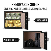 Load image into Gallery viewer, Tenamic Biometric Fingerprint Safe Box 1.41 Cuft Security Box with Induction Light and Leather, Solid Alloy Steel Home Cabinet Safe, Black