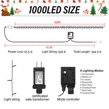 Load image into Gallery viewer, weillsnow 328 FT 1000 LED Christmas String Lights with Remote & Timer, 8 Lighting Modes Twinkle Lights, Waterproof Fairy Lights for Outdoor Bedroom Backyard Tree Wall Christmas Decoration (Red&Green)