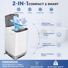 Load image into Gallery viewer, Nictemaw Portable Washing Machine, 20Lbs Capacity Full-Automatic Portable Washer, 2.8Cu.ft Washer and Dryer Combo with Drain Pump, 10 Programs & 8 Water Levels for Apartment, Dorms, RV