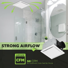 Load image into Gallery viewer, Homewerks 7140-50 Bathroom Fan Ceiling Mount Exhaust Ventilation, 1.0 Sones, 50 CFM, White