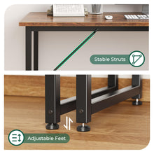 Load image into Gallery viewer, Huuger Computer Desk, 55 Inch Office Desk, Gaming Desk with Storage, Writing Desk Work Desk for Home Office, Study, Modern Simple Desk, Large Legroom, Metal Frame, Rustic Brown