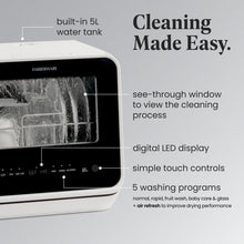 Load image into Gallery viewer, Farberware Portable Countertop Dishwasher with 5-Liter Built-in Water Tank - 5-Program System for Home, RV, and Apartment - Wash Dishes, Glass, and Baby Products