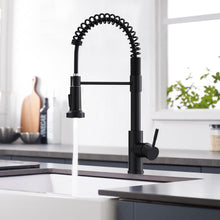 Load image into Gallery viewer, GIMILI Black Kitchen Faucet with Pull Down Sprayer Commercial Single Handle Lever Spring Kitchen Sink Faucet