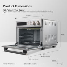 Load image into Gallery viewer, VAL CUCINA Infrared Heating Air Fryer Toaster Oven, Extra Large Countertop Convection Oven 10-in-1 Combo, 6-Slice Toast, Enamel Baking Pan Easy Clean with Recipe Book, Brushed Stainless Steel Finish