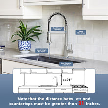 Load image into Gallery viewer, GIMILI Kitchen Faucet with Pull Down Sprayer High Arc Single Handle Spring Kitchen Sink Faucet Brushed Nickel Modern Stainless Steel Kitchen Faucets