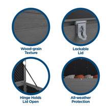 Load image into Gallery viewer, Cosco Outdoor Living 88180BGY1E Cosco Outdoor Patio Storage, Extra Large, 180 Gallons, Charcoal Deck Box, Black/Gray