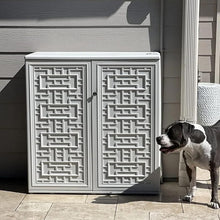 Load image into Gallery viewer, ZZM HDPE Outdoor Storage Shed, Outdoor Plastic Storage Cabinet, Horizontal Resin Tool Shed for Garden, All Weather Outdoor Storage Clearance, DIY Usage,Lockable and with one Shelf (White)