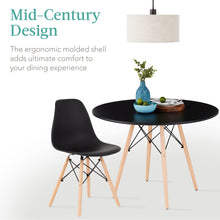 Load image into Gallery viewer, Best Choice Products 5-Piece Dining Set, Compact Mid-Century Modern Table & Chair Set for Home, Apartment w/ 4 Chairs, Plastic Seats, Wooden Legs, Metal Frame - Black/Oak