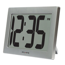 Load image into Gallery viewer, AcuRite 75102RM 9.5" Large Digital Clock with Intelli-Time Technology,Siliver,6-inch height x 9.5-inch width x 1.8-inch depth