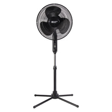 Load image into Gallery viewer, Comfort Zone Electric Oscillating Pedestal Fan, Stand Fan, 16 inch, 3 Speed, 90 Degree Oscillating Head, Adjustable Height and Tilt, Airflow 7.48 ft/sec, Ideal for Home, Bedroom & Office, CZST161BTEBK