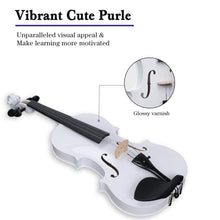 Load image into Gallery viewer, ADM Acoustic Violin for Kids Beginners, Acoustic Violin Fiddle for Teens Students Beginners Violin Starter Kit with Hard Case, Rosin, Shoulder Rest, Bow, Violin Music Stand Strings (White, 3/4 Size)