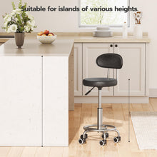 Load image into Gallery viewer, HOOBRO Height Adjustable Rolling Stool, 360° Rotating Drafting Chair, Multi-Purpose Office Desk Chair, Rolling Swivel Salon Stool Chair, for Barber Shop, Nail Salon, Office, Black SB01BY01G1