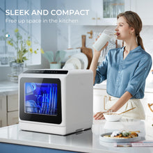 Load image into Gallery viewer, EUHOMY Mini Portable Dishwasher Countertop Compact Dishwashers, Tabletop Small Dishwasher with 5L Built-in Water Tank with 6 Modes and Baby Care for Apartments& RVs, No Hookup Needed