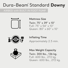 Load image into Gallery viewer, Intex 64761E Dura-Beam Standard Downy Air Mattress: Fiber-Tech – Twin Size – Built-in Foot Pump – 10in Bed Height – 300lb Weight Capacity