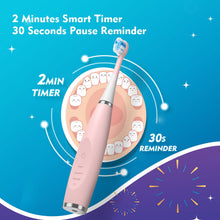 Load image into Gallery viewer, FUMEIKANG Kids Electric Toothbrushes Sonic Rechargeable Tooth Brush Gifts for Boys and Girls Smart Timer Power Toothbrush - Blue 3 4 5 6 7 8 9 10 11 12 (Blue)