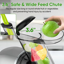 Load image into Gallery viewer, COZII Cold Press Juicer,Slow Masticating Juicer Soft/hard Mode & Quiet Motor,3.6 Inch Large Feed Chute For Vegetable and Fruit,Easy to Clean 150W Juicer Machines,Dishwasher Safe,High Juice Yield