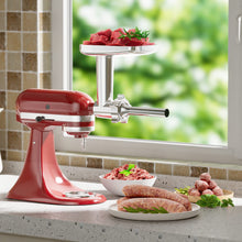 Load image into Gallery viewer, Metal Food Grinder Attachment for KitchenAid Stand Mixers HOZODO Meat Grinder, Sausage Stuffer, Great Attachment for KitchenAid Mixers, Including 3 Sausage Stuffer Accessory, Kitchen aid Meat Grinder