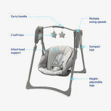 Load image into Gallery viewer, Graco Slim Spaces Compact Baby Swing, Reign