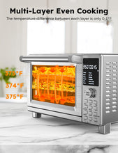 Load image into Gallery viewer, Nuwave Bravo XL Pro Air Fryer Toaster Oven, Improved 100% Super Convection, Quicker & Crispier Results, 100 Presets, Multi-Layer Even Cooking, 50-500F, Smart Probe, PFAS Free, 30QT, Stainless Steel