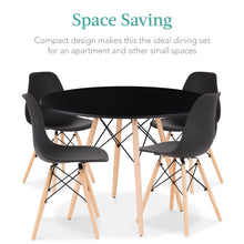 Load image into Gallery viewer, Best Choice Products 5-Piece Dining Set, Compact Mid-Century Modern Table & Chair Set for Home, Apartment w/ 4 Chairs, Plastic Seats, Wooden Legs, Metal Frame - Black/Oak