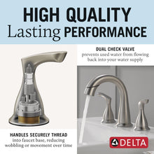 Load image into Gallery viewer, Delta Faucet Broadmoor Pull Down Bathroom Faucet Brushed Nickel, Bathroom Faucet, Widespread Bathroom Faucet 3 Hole with Magnetic Docking, Bathroom Sink Faucet, SpotShield Stainless 35765LF-SPPD