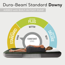 Load image into Gallery viewer, Intex 64761E Dura-Beam Standard Downy Air Mattress: Fiber-Tech – Twin Size – Built-in Foot Pump – 10in Bed Height – 300lb Weight Capacity