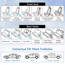 Load image into Gallery viewer, Coverado Universal Seat Covers Full Set, 5 Seats Universal Seat Covers for Cars, Waterproof NAPPA Leather Car Seat Covers with Head Pillow, Auto Protectors Fit for Most Sedans SUV Pick-up Truck, Beige