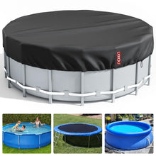 Load image into Gallery viewer, LXKCKJ 18 Ft Round Pool Cover, Solar Pool Covers for Above Ground Pools, Winter Pool Cover Protector with Pool Accessories, PE Tarp Ideal for Waterproof and Dustproof (Black)