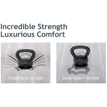 Load image into Gallery viewer, Intex: Dura-Beam Deluxe Comfort-Plush Air Mattress - 22" Queen Blue - Built-in Electric Pump, Durable Fiber-Tech, Carry Bag Included, 600lb Capacity