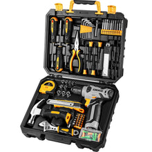 Load image into Gallery viewer, DEKOPRO Tool Set:Tool Kit with 8V Cordless Drill,Tool Box with Drill,Hand Drill Set for Men & Women,Home Tool Kits for House Repair,Handyman,DIY 126 Piece