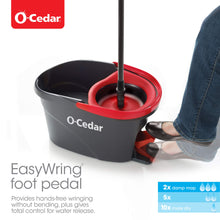 Load image into Gallery viewer, O-Cedar Easywring Microfiber Spin Mop & Bucket Floor Cleaning System with 3 Extra Refills