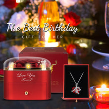 Load image into Gallery viewer, Lebana Preserved Red Real Rose with Heart Necklace -Eternal Flowers Rose Birthday Gifts for Women Wife Mom Girlfriend Grandma Gifts Idea on Christmas Valentines Mothers Day for Her-Red