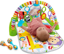 Load image into Gallery viewer, Fisher-Price Baby Playmat Deluxe Kick & Play Piano Gym, Green Musical Learning Toy with 2 Rattle Maracas for Developmental Play Newborns 0+ Months