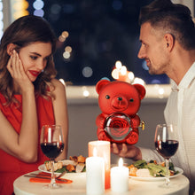 Load image into Gallery viewer, Cute Teddy Bear with Preserved Rose - A Real Rose Flower in Bear with Elegant Gift Box - Romantic Gift for Her in Valentine's Day, Mother's Day, Weddings, Anniversaries, and Bridal Showers (Red)