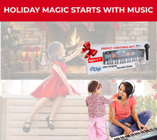 Load image into Gallery viewer, PYLE Digital Piano Kids Keyboard - Portable 61 Key Piano Keyboard, Learning Keyboard for Beginners w/ Drum Pad, Recording, Microphone, Music Sheet Stand, Built-in Speaker- 3 4 5 6 Year Old Girls, Boys