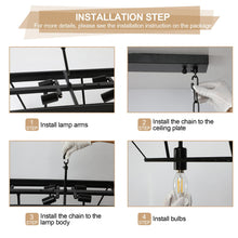 Load image into Gallery viewer, Weesalife Crystal Chandeliers for Dining Room 11-Light Black Modern Chandelier Rectangle Contemporary Pendant Light Fixture for Kitchen Island Bar L33.5 Inch