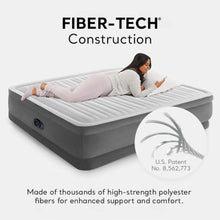 Load image into Gallery viewer, Intex 18 Inch Inflatable Fiber-Tech Elevated Premium Plush Comfort Airbed Mattress with Built-in Pump, and Dura-Beam Technology, King