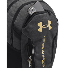 Load image into Gallery viewer, Under Armour Unisex-Adult Hustle 6.0 Backpack, (005) Black Full Heather/Black/Metallic Gold, One Size Fits Most
