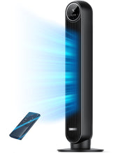Load image into Gallery viewer, Dreo Tower Fan for Bedroom, 25ft/s Velocity Quiet Floor Fan, 90° Oscillating Fans for Indoors with 4 Speeds, 4 Modes, 8H Timer, Standing Fans, Bladeless Fan, Black, Nomad One (DR-HTF007)